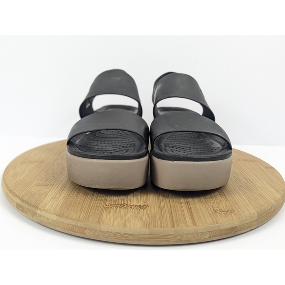 Crocs Brooklyn Low Wedge Sandals Womens 8‎ Platform 2 Strap   Sling Black - Picture 8 of 11